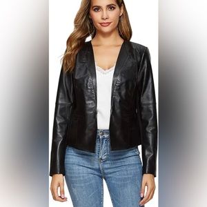 Escalier Women's Genuine Leather Jacket Real Motorcycle Biker Coat Size 4 NEW